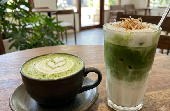 Matcha latte và matcha sữa dừa khác nhau thế nào về độ béo